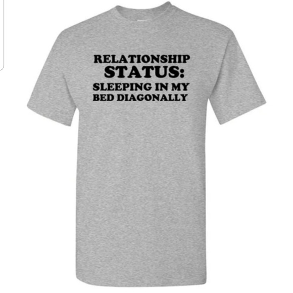 Relationship Status Sleeping Diagonally Tshirt - Picture 1 of 1